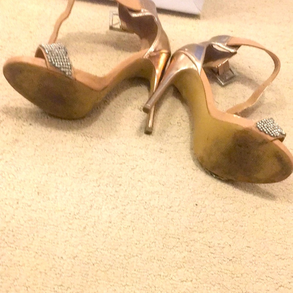 Host Pick: Steve Madden Marlen-R Rhinestone Ankle Strap Gold Stiletto 7.5 B - Picture 7 of 12